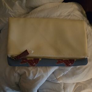 Rachel Pally Cream and Blue Clutch